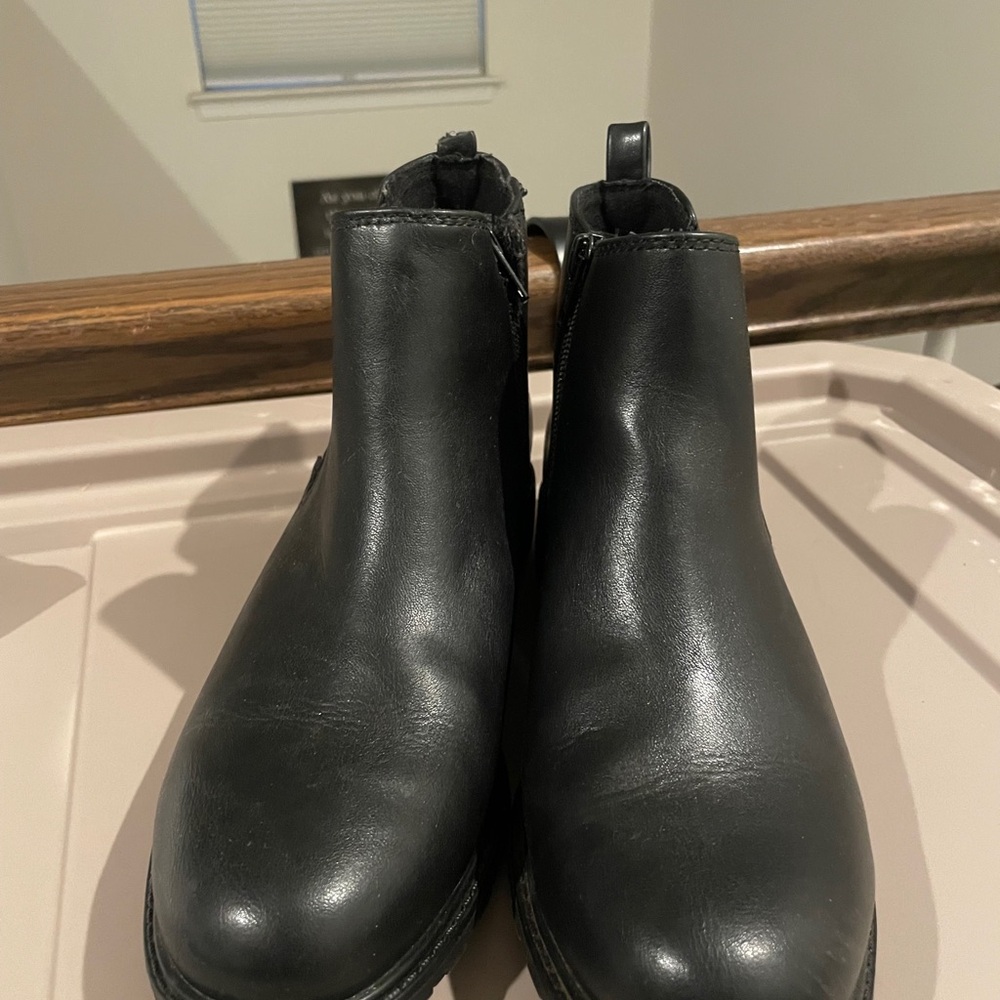 Black Faux Leather Women’s Boots